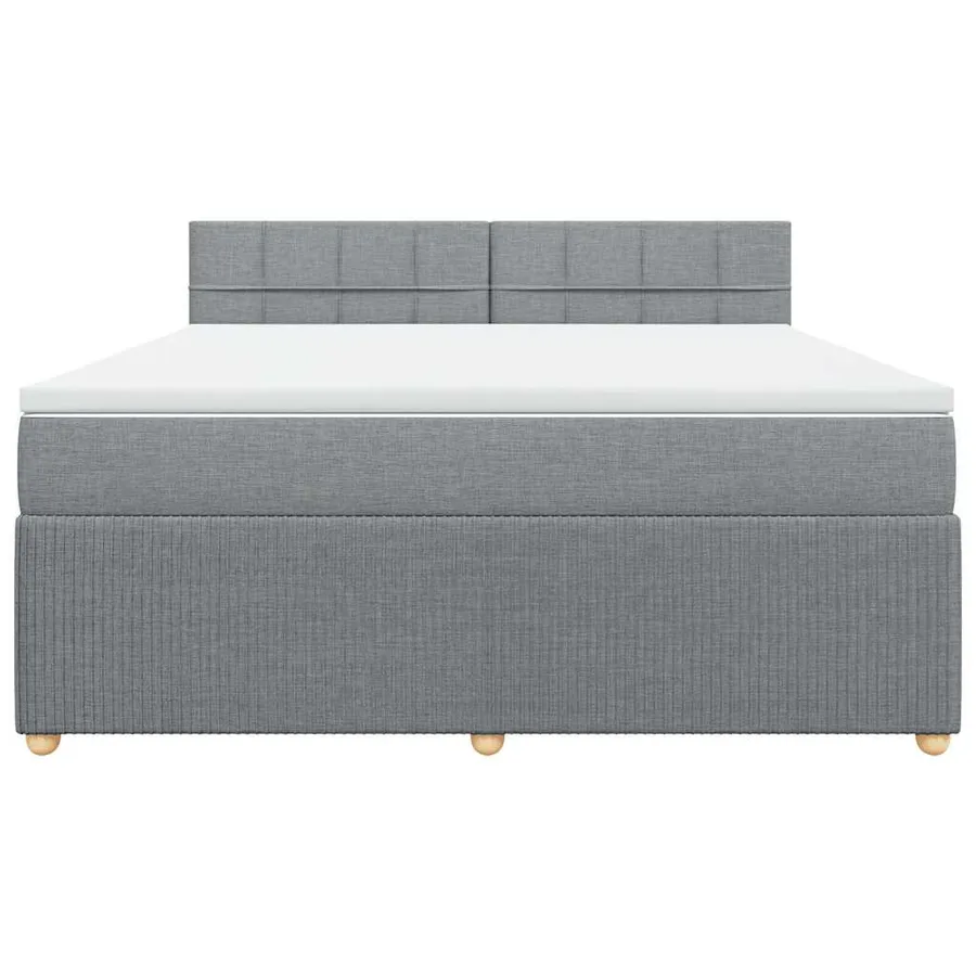 Sommier à lattes de lit avec matelas Gris clair 180x200cm Tissu - 6