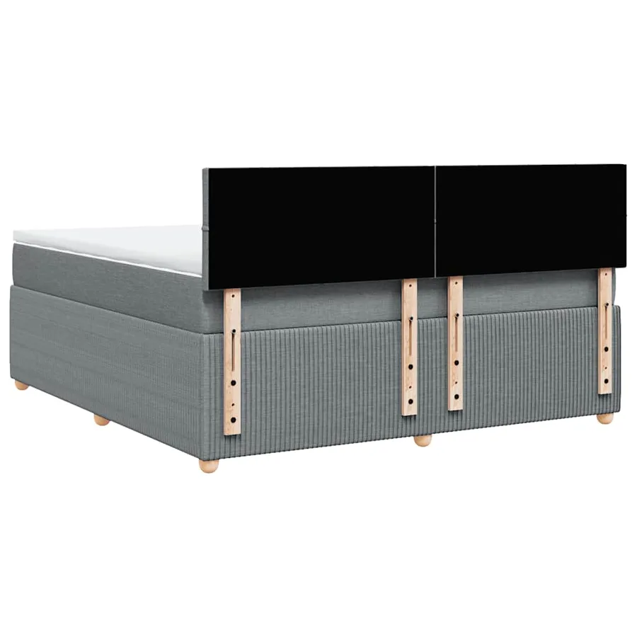 Sommier à lattes de lit avec matelas Gris clair 180x200cm Tissu - 8