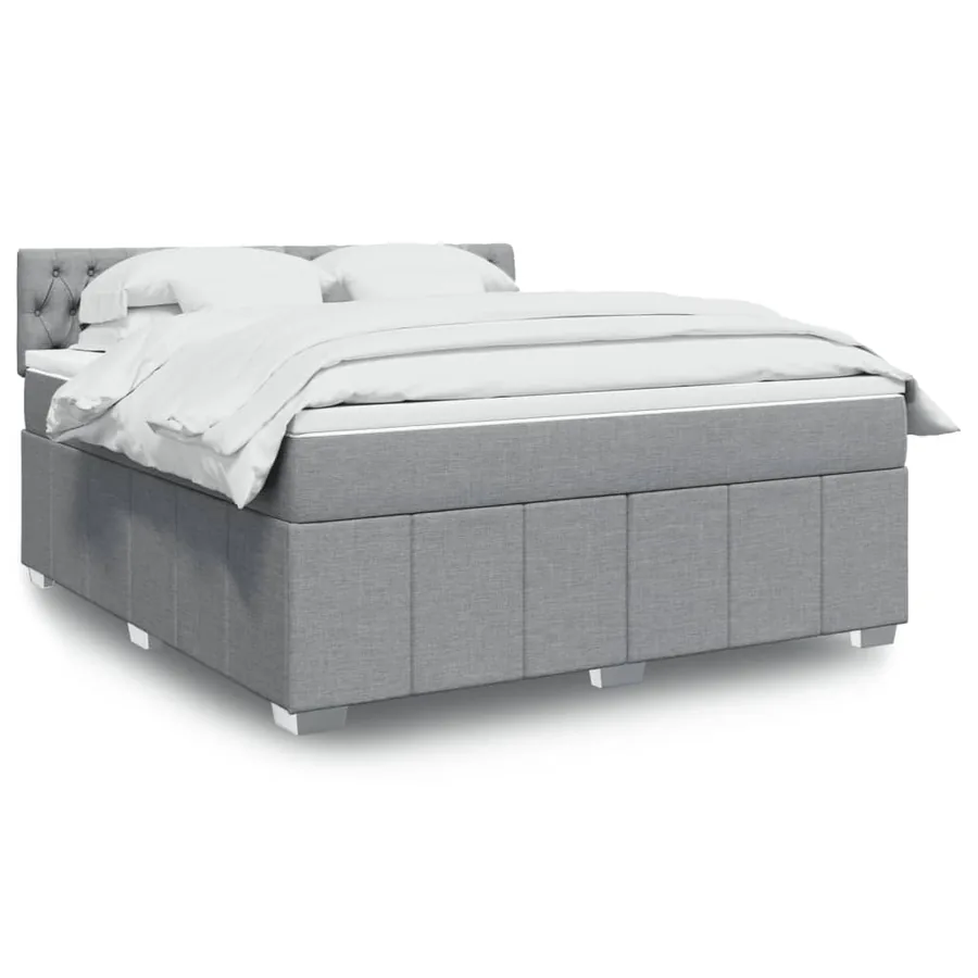 Sommier à lattes de lit avec matelas Gris clair 180x200cm Tissu
