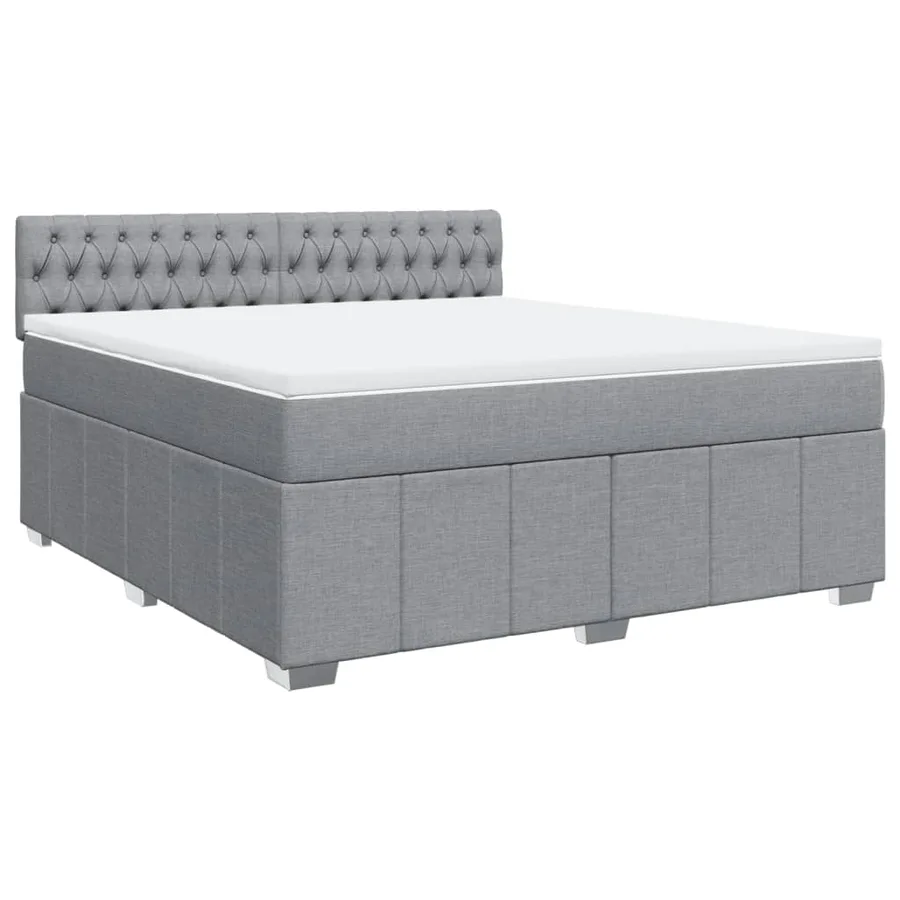 Sommier à lattes de lit avec matelas Gris clair 180x200cm Tissu - 3