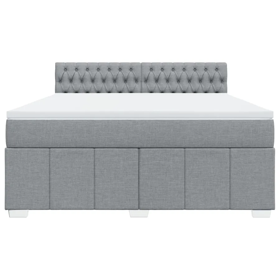 Sommier à lattes de lit avec matelas Gris clair 180x200cm Tissu - 6