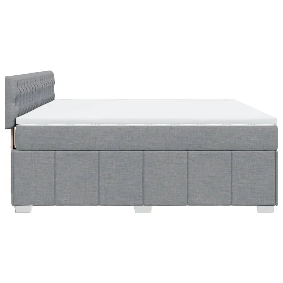 Sommier à lattes de lit avec matelas Gris clair 180x200cm Tissu - 7