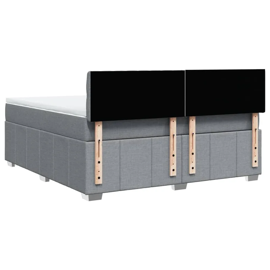 Sommier à lattes de lit avec matelas Gris clair 180x200cm Tissu - 8