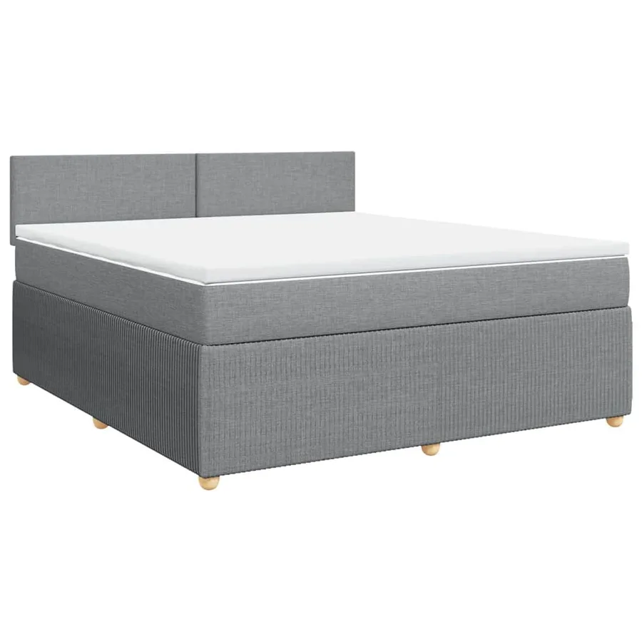 Sommier à lattes de lit avec matelas Gris clair 180x200cm Tissu - 3