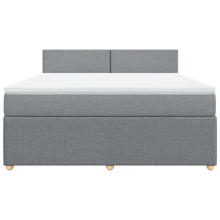 Sommier à lattes de lit avec matelas Gris clair 180x200cm Tissu - 6