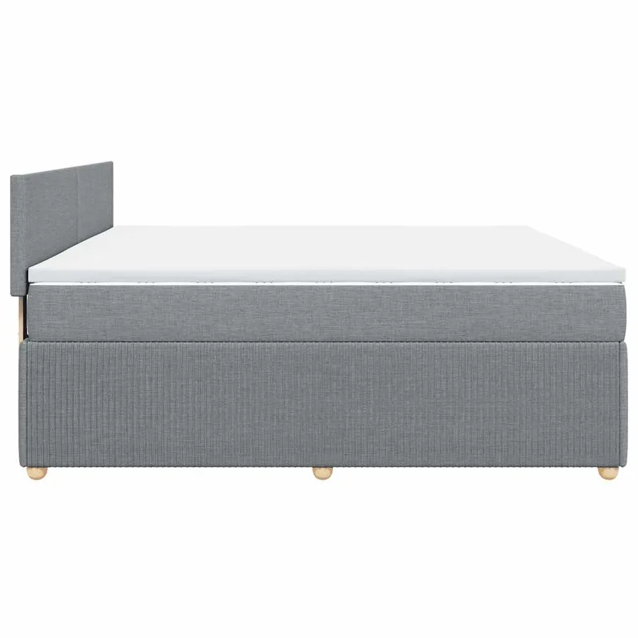 Sommier à lattes de lit avec matelas Gris clair 180x200cm Tissu - 7