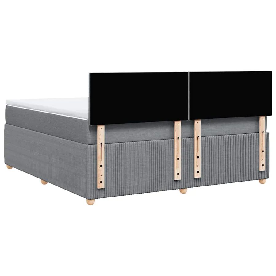 Sommier à lattes de lit avec matelas Gris clair 180x200cm Tissu - 8