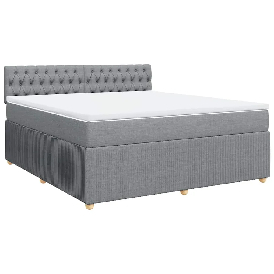 Sommier à lattes de lit avec matelas Gris clair 180x200cm Tissu - 3