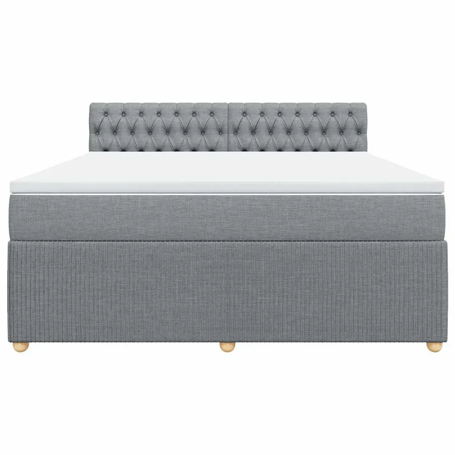 Sommier à lattes de lit avec matelas Gris clair 180x200cm Tissu - 6