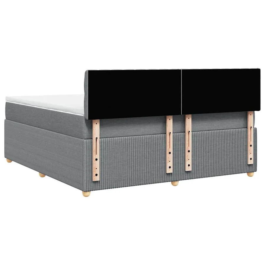 Sommier à lattes de lit avec matelas Gris clair 180x200cm Tissu - 8