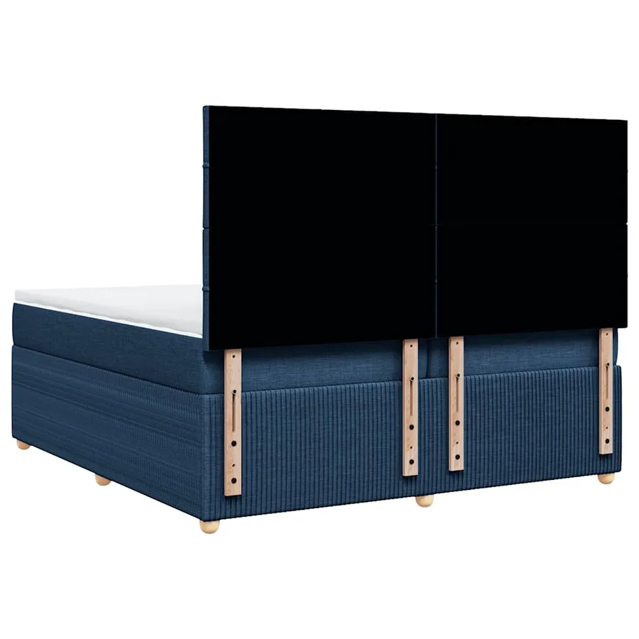 Sommier à lattes de lit avec matelas Bleu 200x200 cm Tissu - 6