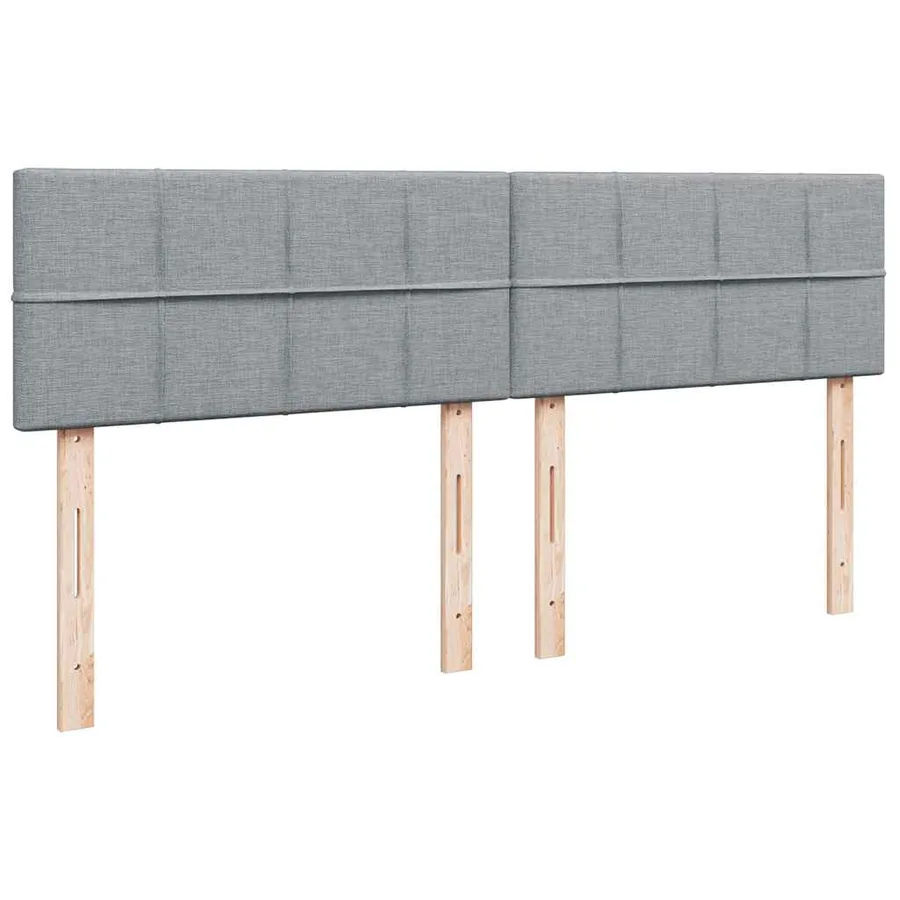Sommier à lattes de lit avec matelas Gris clair 200x200cm Tissu - 12