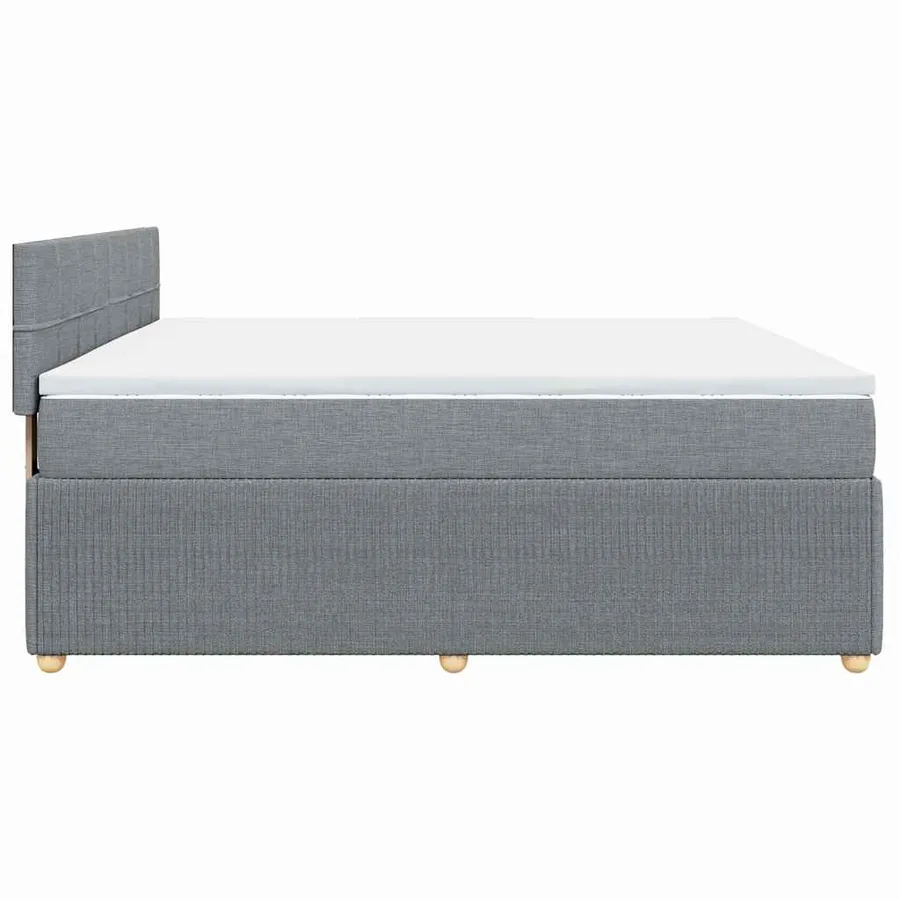 Sommier à lattes de lit avec matelas Gris clair 200x200cm Tissu - 7
