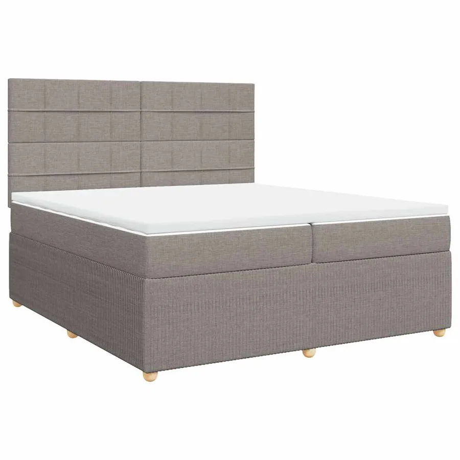 Sommier à lattes de lit avec matelas Taupe 200x200 cm Tissu - 3