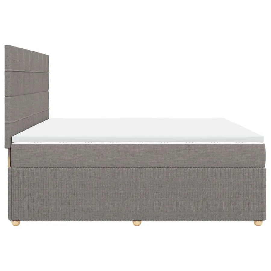 Sommier à lattes de lit avec matelas Taupe 200x200 cm Tissu - 7