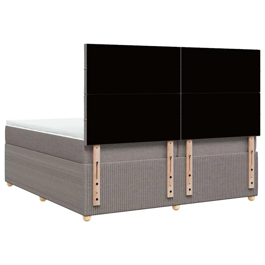 Sommier à lattes de lit avec matelas Taupe 200x200 cm Tissu - 8