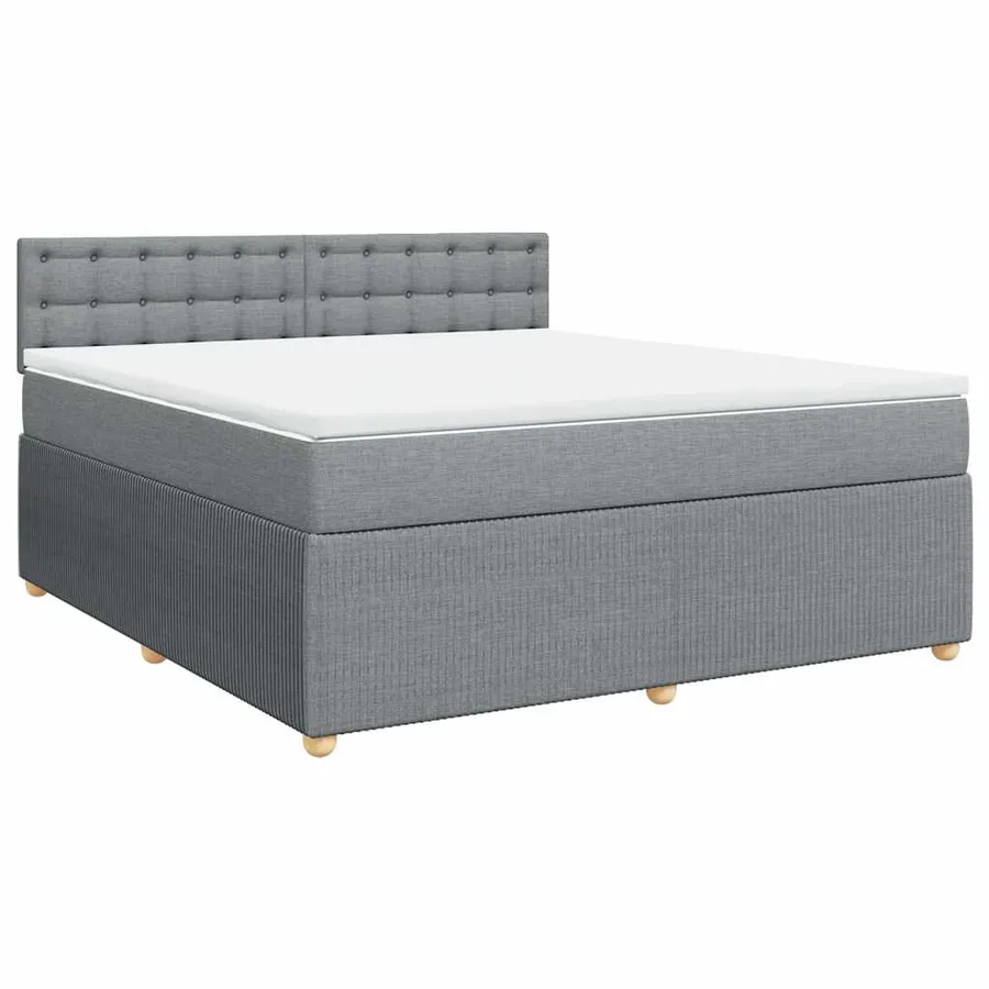 Sommier à lattes de lit avec matelas Gris clair 180x200cm Tissu - 3