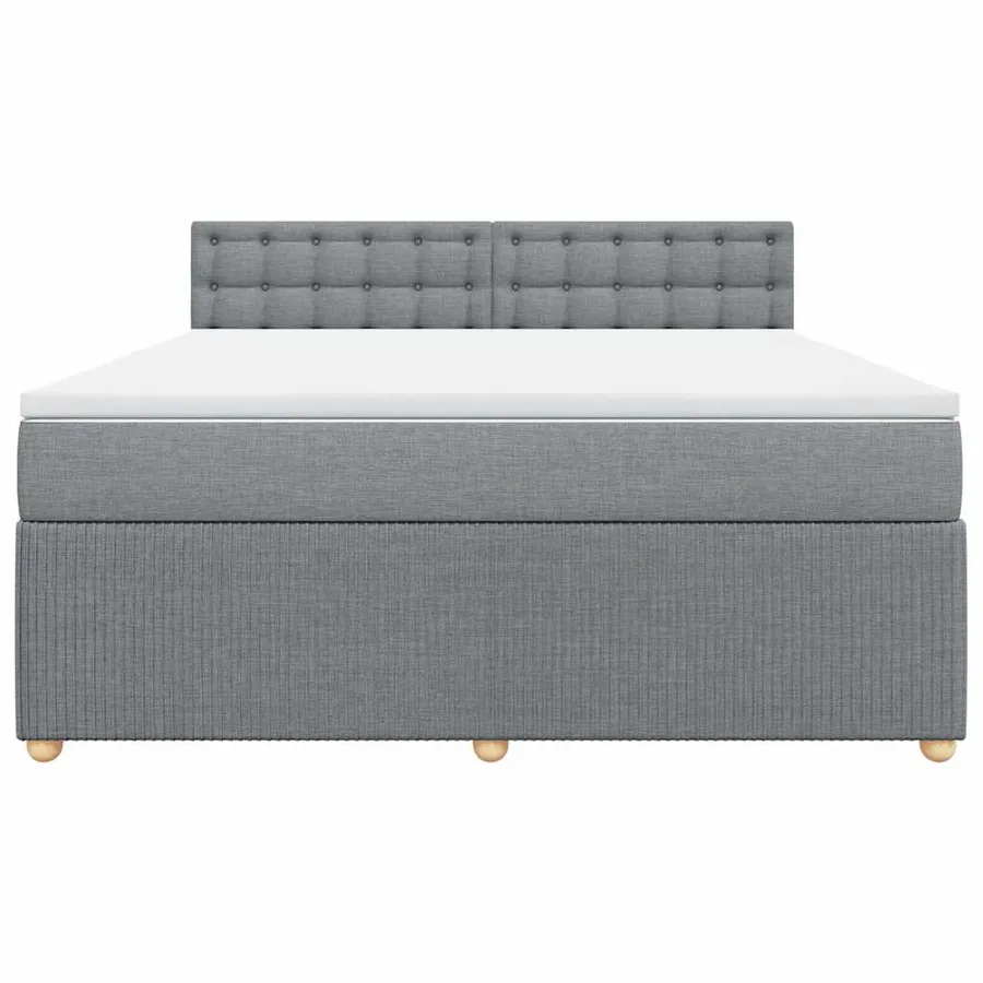 Sommier à lattes de lit avec matelas Gris clair 180x200cm Tissu - 6