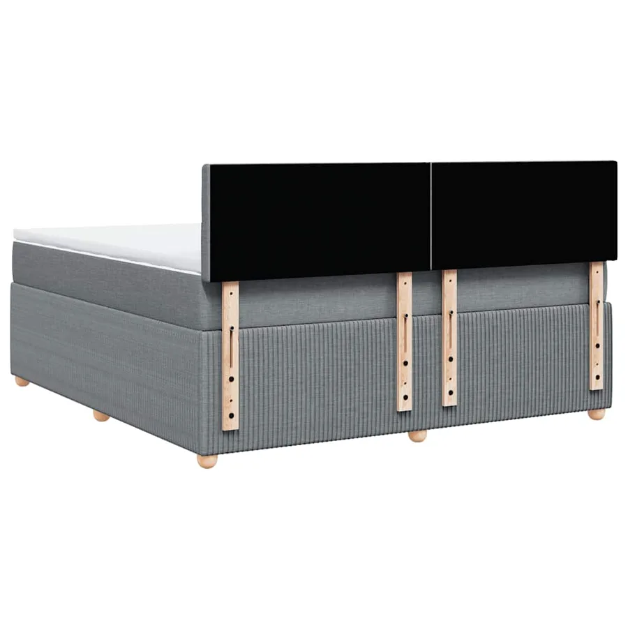 Sommier à lattes de lit avec matelas Gris clair 180x200cm Tissu - 8