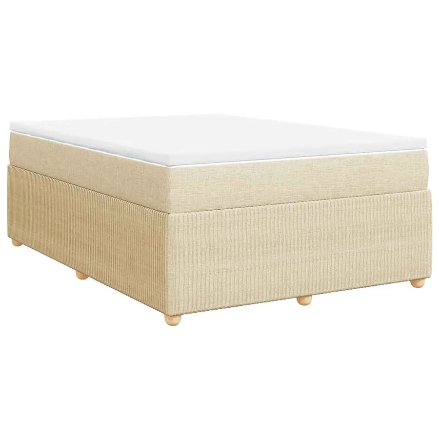 Sommier à lattes de lit avec matelas Crème 140x190 cm Tissu - 2