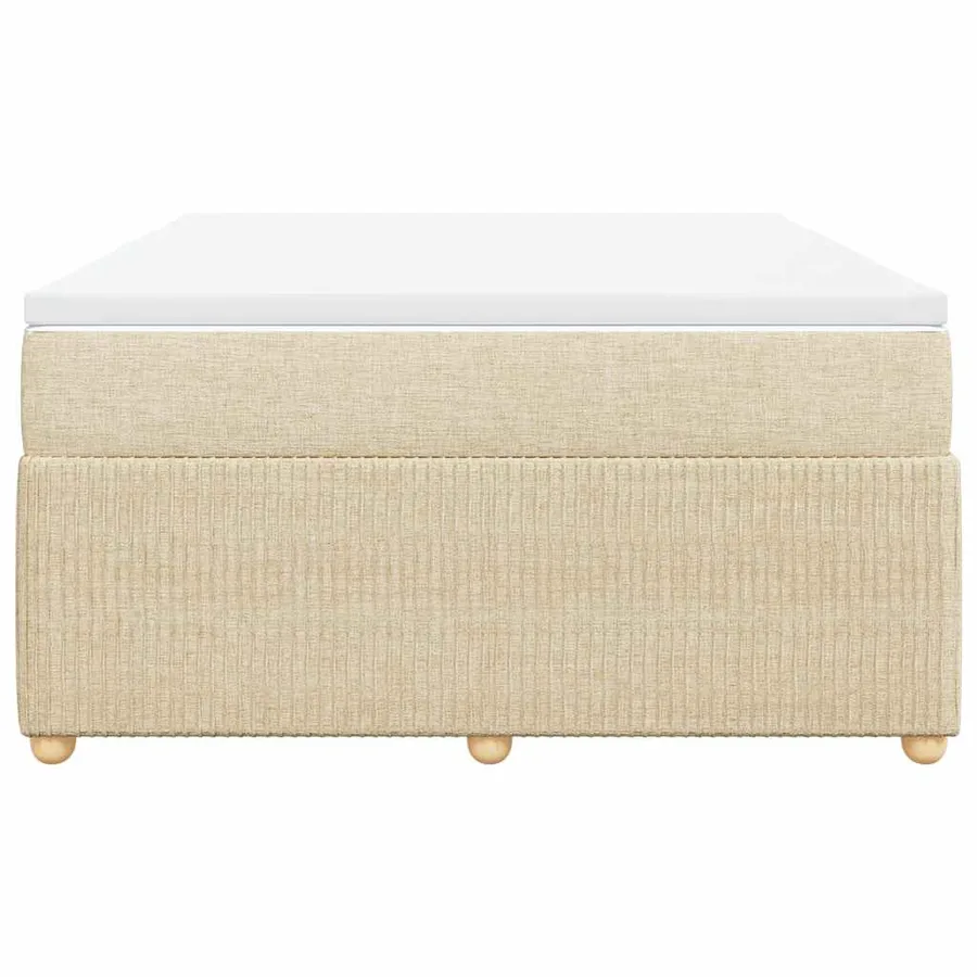 Sommier à lattes de lit avec matelas Crème 140x190 cm Tissu - 4