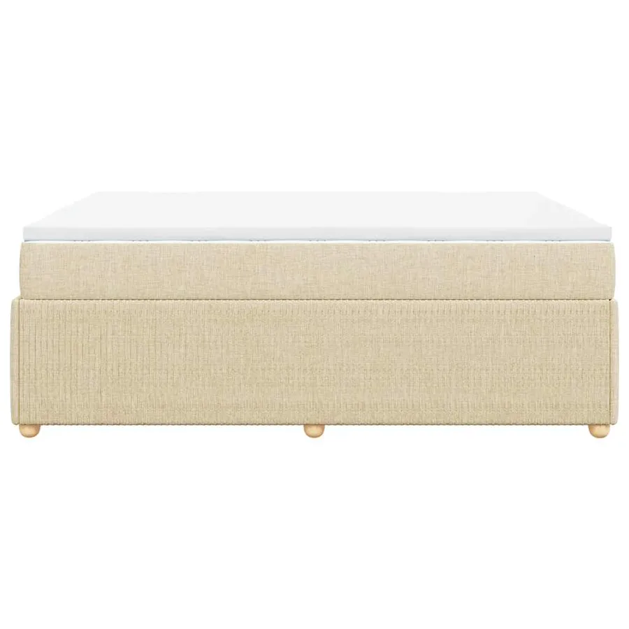 Sommier à lattes de lit avec matelas Crème 140x190 cm Tissu - 5