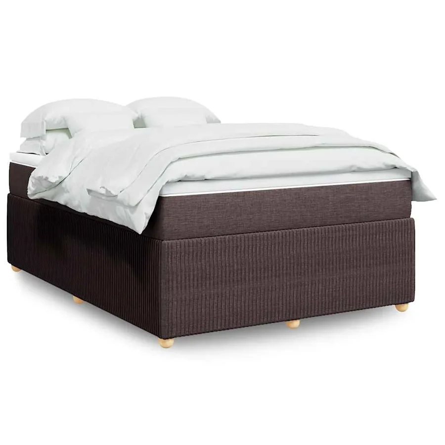 Sommier à lattes de lit avec matelas Marron foncé 140x190 cm