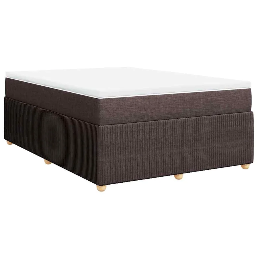 Sommier à lattes de lit avec matelas Marron foncé 140x190 cm - 2