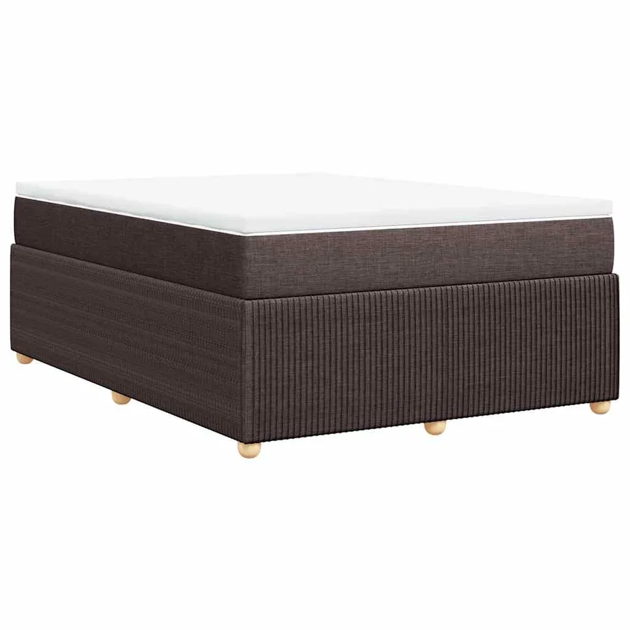 Sommier à lattes de lit avec matelas Marron foncé 140x190 cm - 6