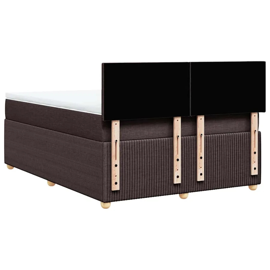 Sommier à lattes de lit avec matelas Marron foncé 140x190 cm - 6