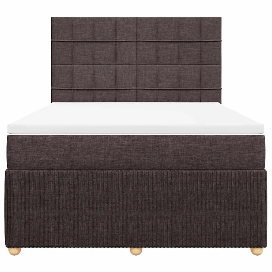 Sommier à lattes de lit avec matelas Marron foncé 140x190 cm - 6