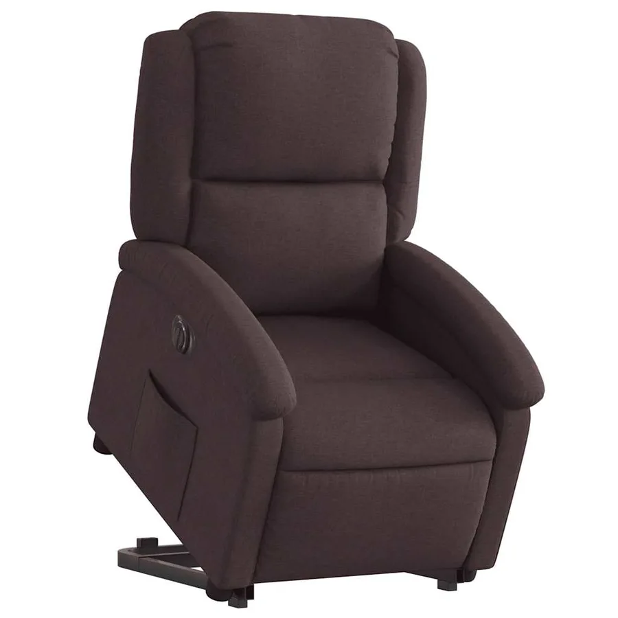 Fauteuil inclinable électrique marron foncé tissu - 3
