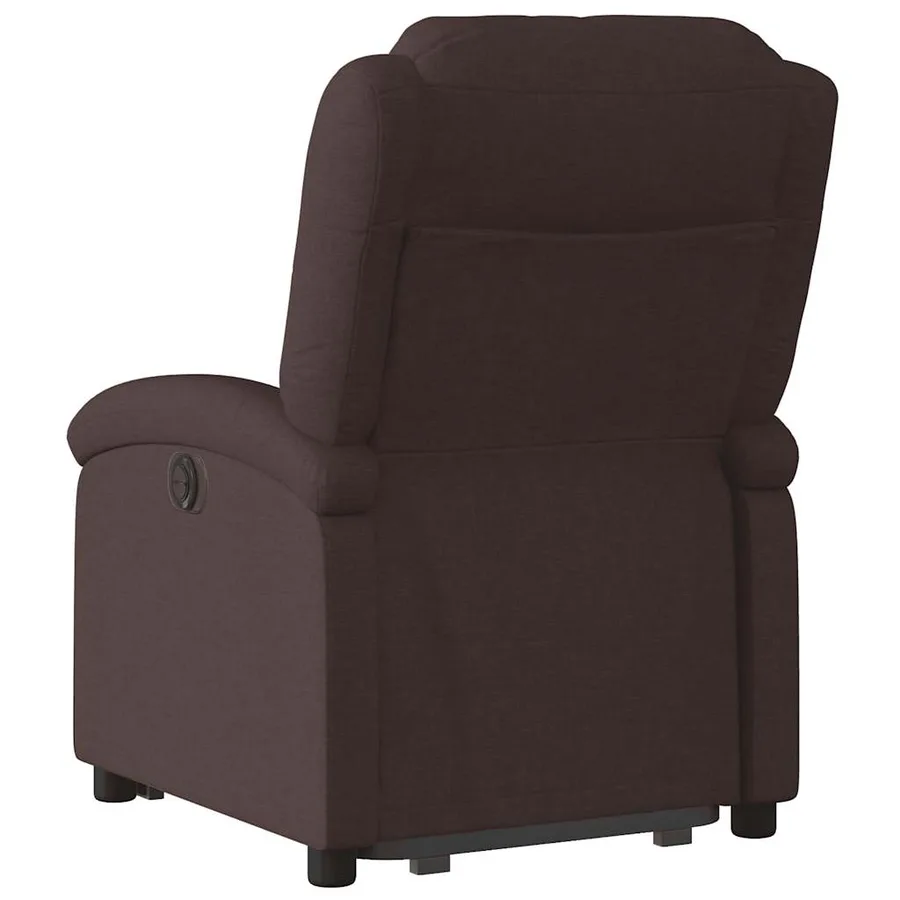 Fauteuil inclinable électrique marron foncé tissu - 5