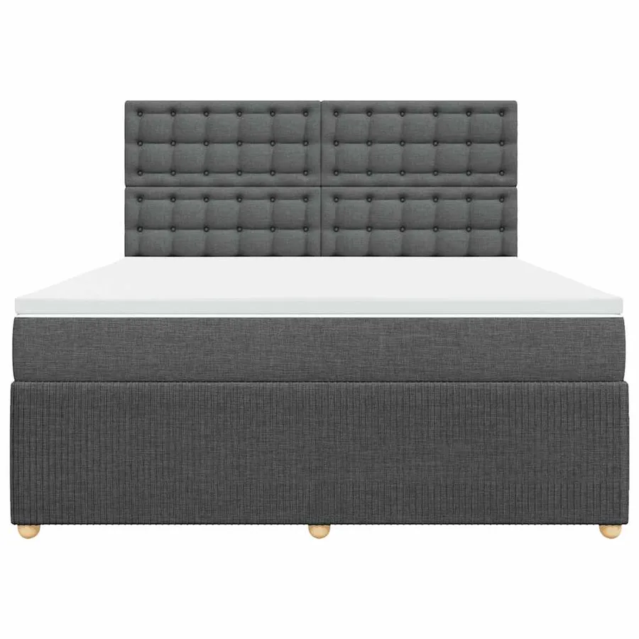 Sommier à lattes de lit avec matelas Gris foncé 180x200cm Tissu - 6