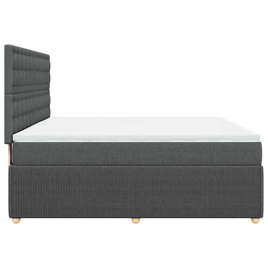 Sommier à lattes de lit avec matelas Gris foncé 180x200cm Tissu - 7