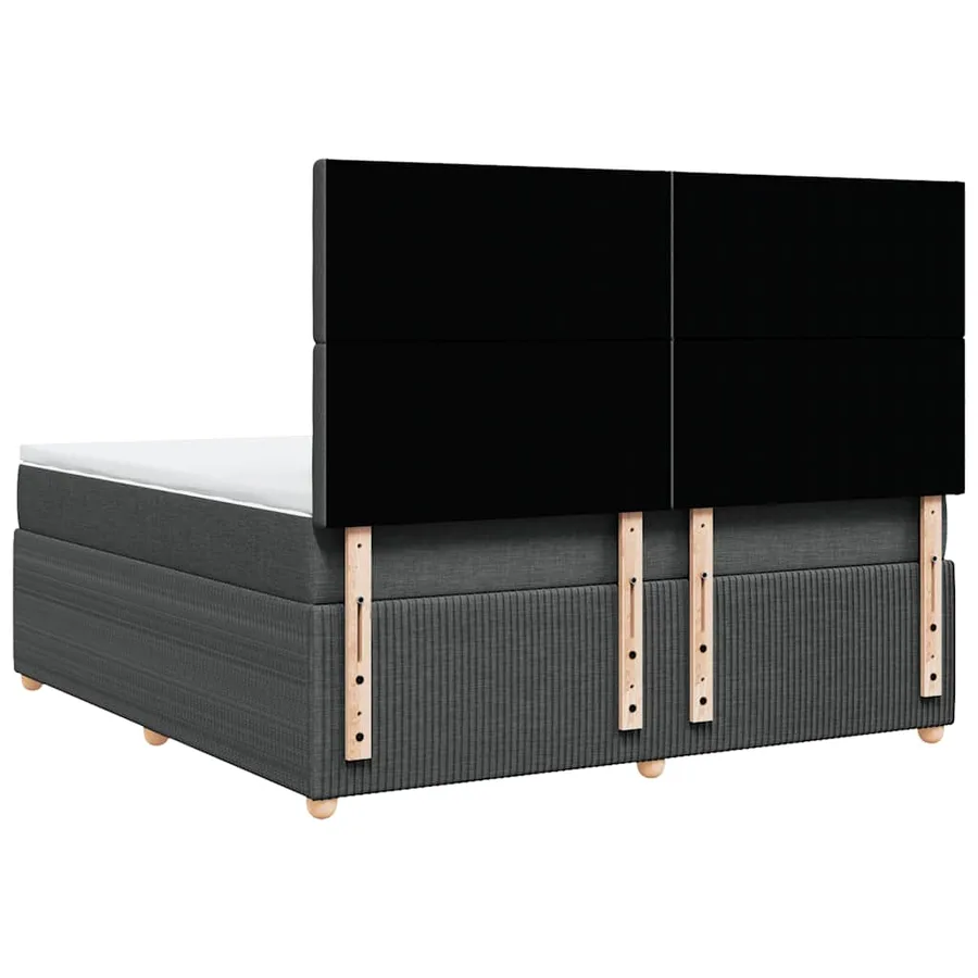 Sommier à lattes de lit avec matelas Gris foncé 180x200cm Tissu - 8
