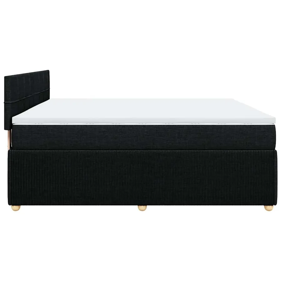 Sommier à lattes de lit avec matelas Noir 180x200 cm Tissu - 5