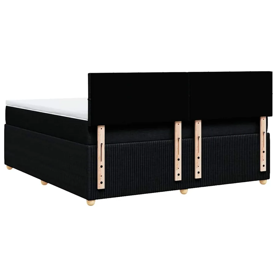 Sommier à lattes de lit avec matelas Noir 180x200 cm Tissu - 6