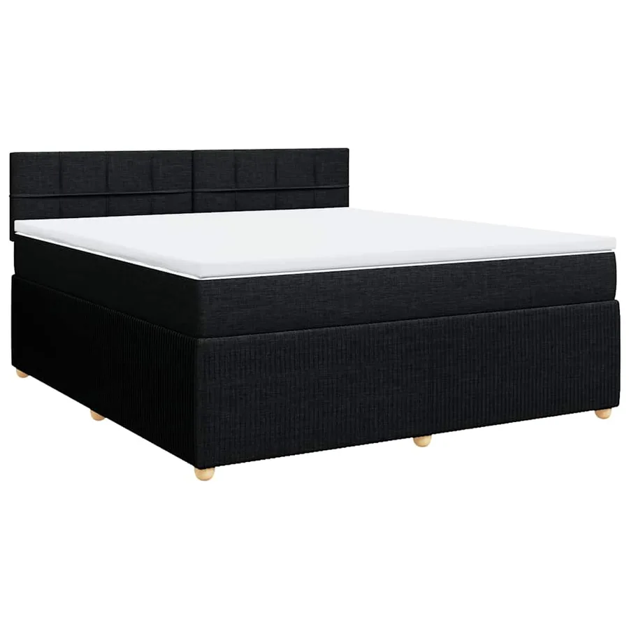 Sommier à lattes de lit avec matelas Noir 180x200 cm Tissu - 3