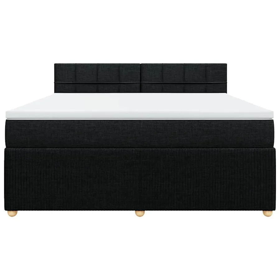 Sommier à lattes de lit avec matelas Noir 180x200 cm Tissu - 6