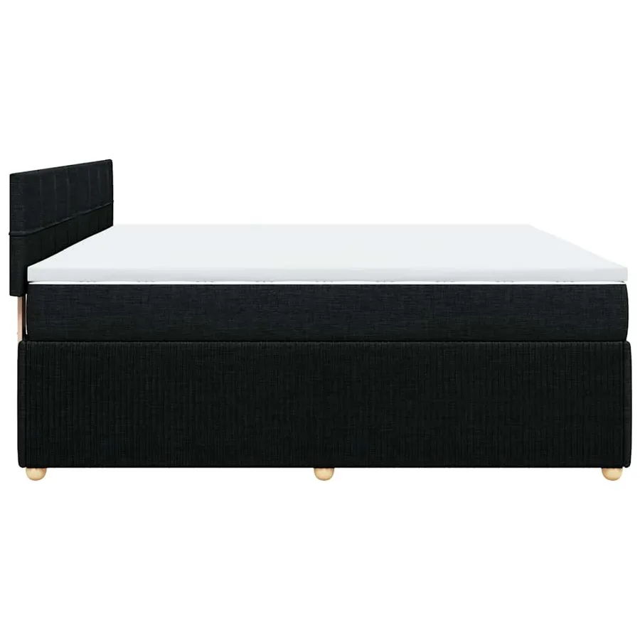 Sommier à lattes de lit avec matelas Noir 180x200 cm Tissu - 7