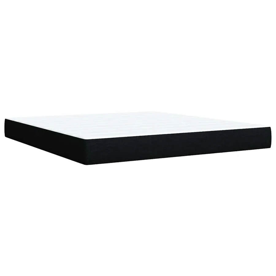 Sommier à lattes de lit avec matelas Noir 180x200 cm Tissu - 11