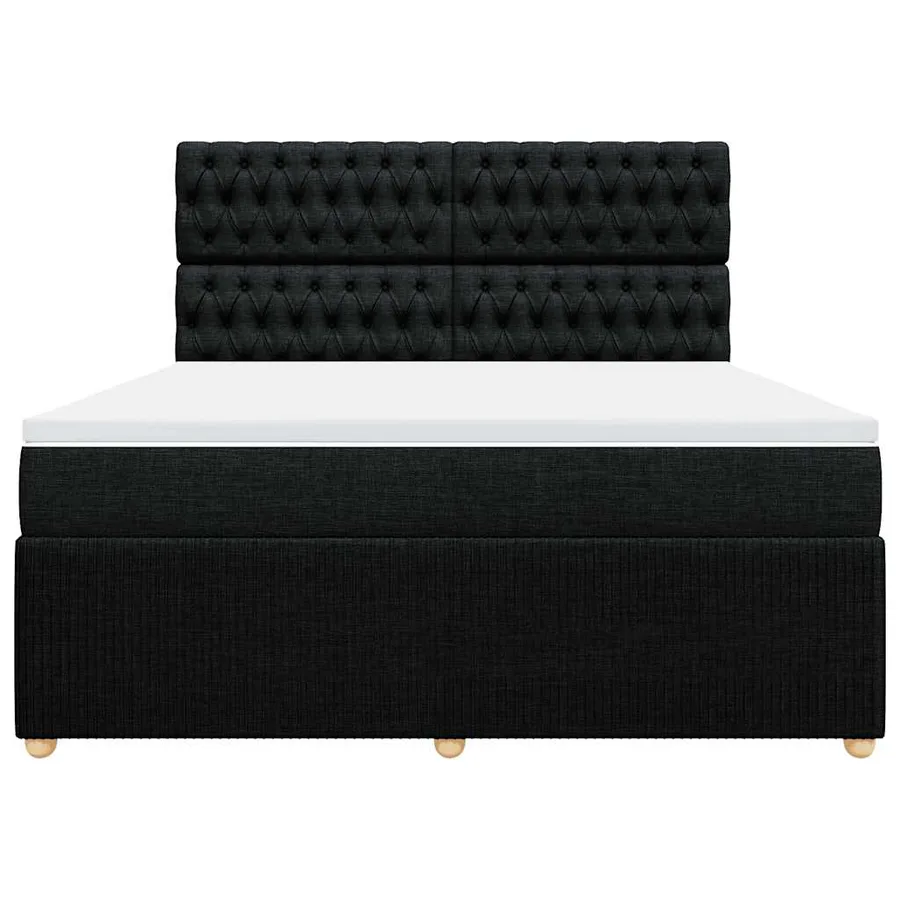 Sommier à lattes de lit avec matelas Noir 180x200 cm Tissu - 6