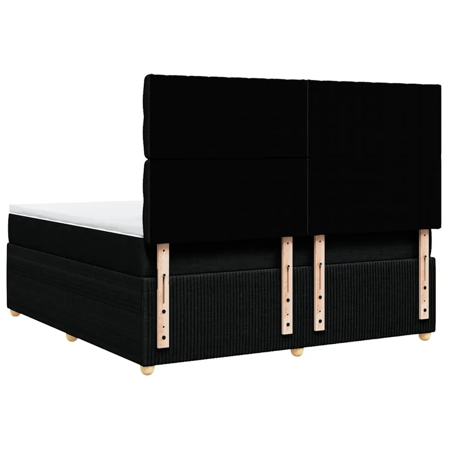 Sommier à lattes de lit avec matelas Noir 180x200 cm Tissu - 8