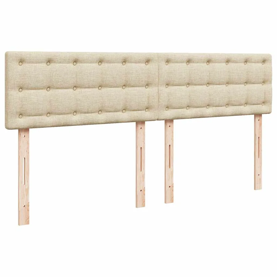 Sommier à lattes de lit avec matelas Crème 180x200 cm Tissu - 7