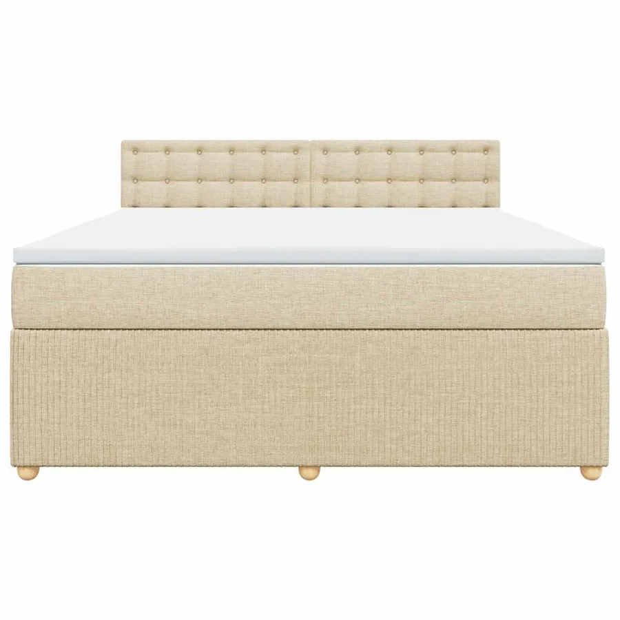 Sommier à lattes de lit avec matelas Crème 180x200 cm Tissu - 6