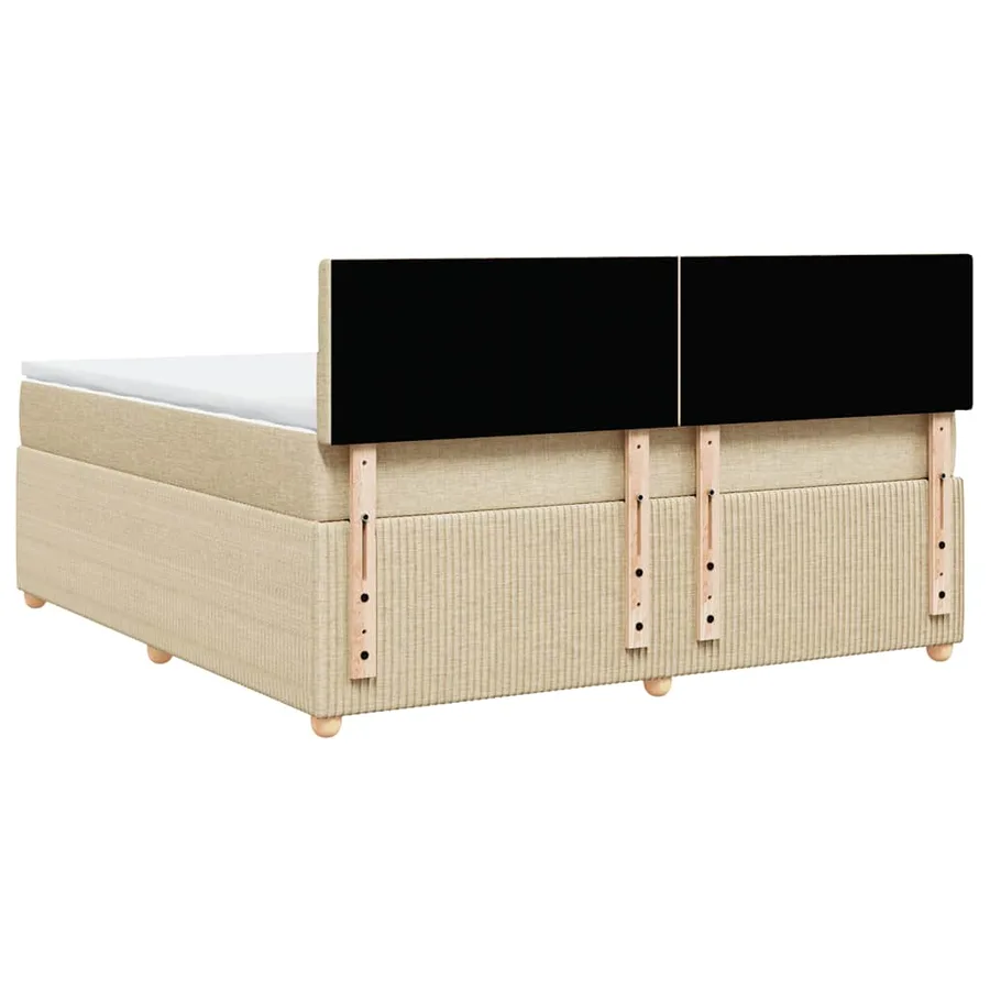 Sommier à lattes de lit avec matelas Crème 180x200 cm Tissu - 8