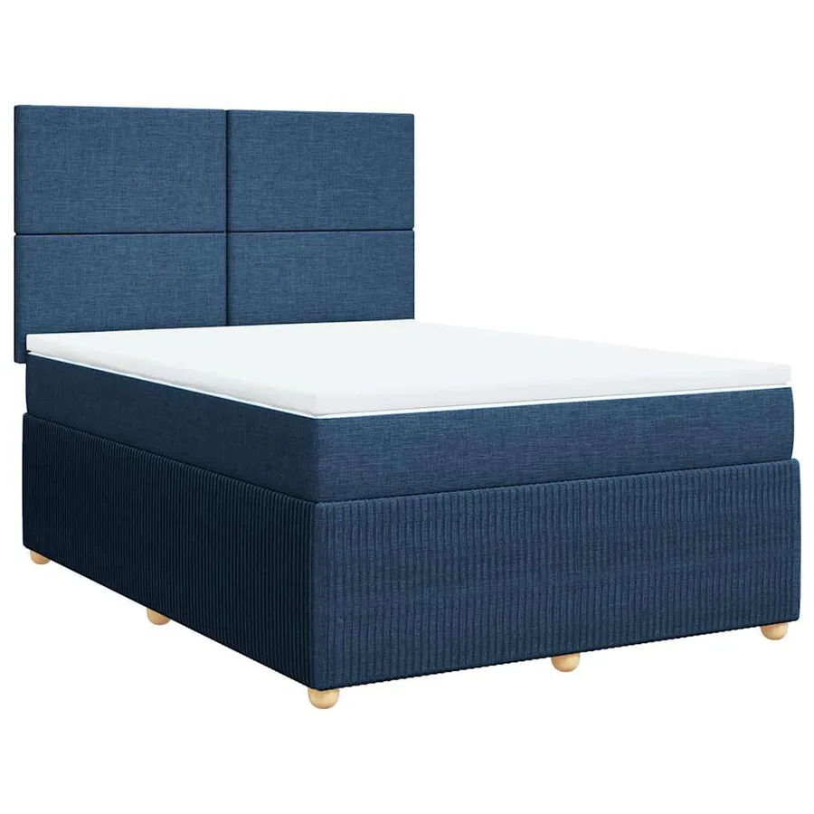 Sommier à lattes de lit avec matelas Bleu 160x200 cm Tissu - 3