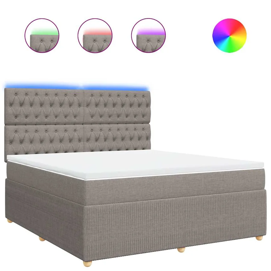 Sommier à lattes de lit avec matelas Taupe 180x200 cm Tissu - 2