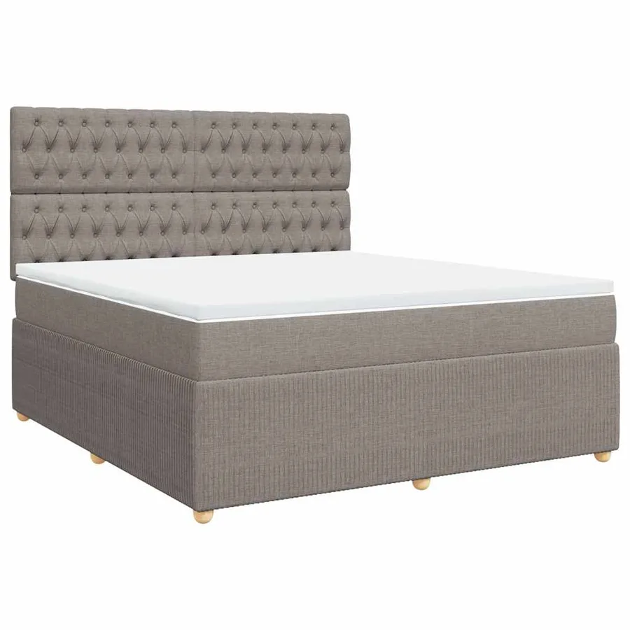 Sommier à lattes de lit avec matelas Taupe 180x200 cm Tissu - 3